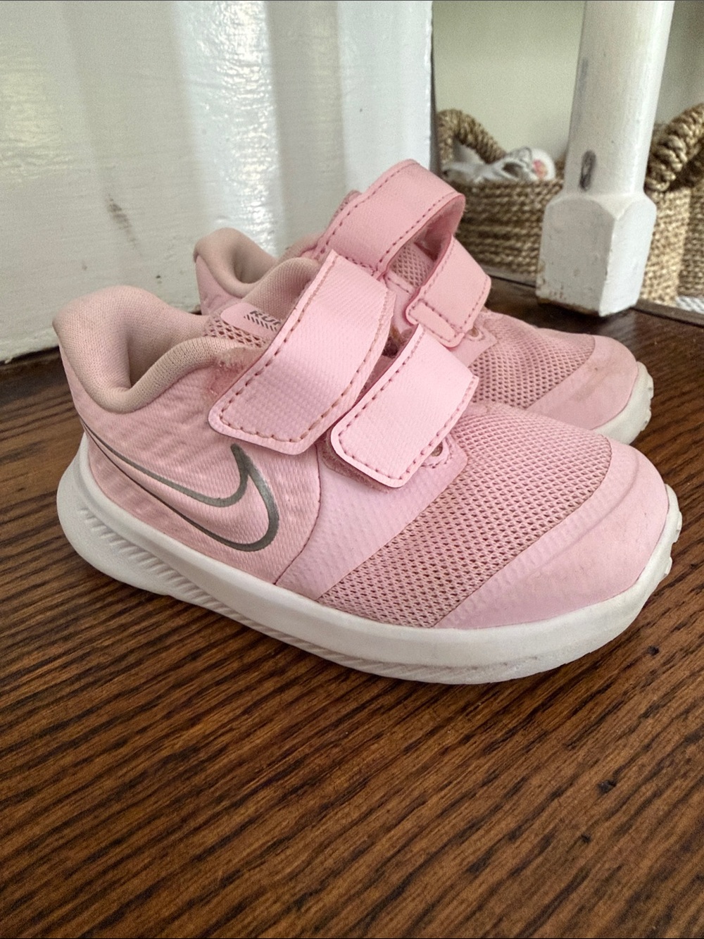 Nike Pink Double-Strap Toddler Athletic Sneakers